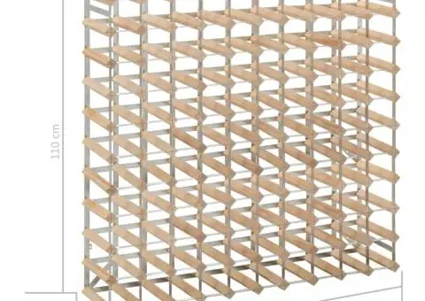 Suport sticle de vin pentru 120 sticle, lemn masiv de pin - 5/5