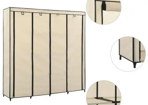 Șifonier cu 4 compartimente, crem, 175 x 45 x 170 cm - 1/5