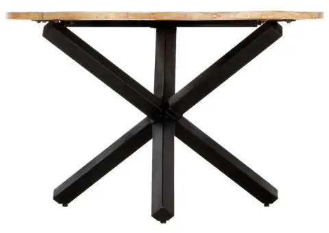 Masă de bucătărie, 120 x 76 cm, lemn masiv de mango, rotund - 3/5