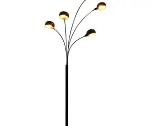 vidaXL Lampă de podea, negru și auriu, 200 cm, 5 x E14
