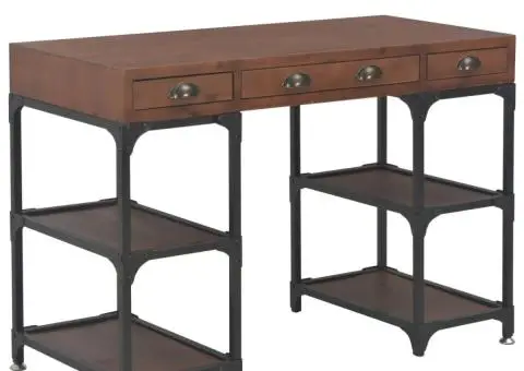 Birou cu 3 sertare, 110 x 50 x 78 cm, lemn masiv de brad - 1/5