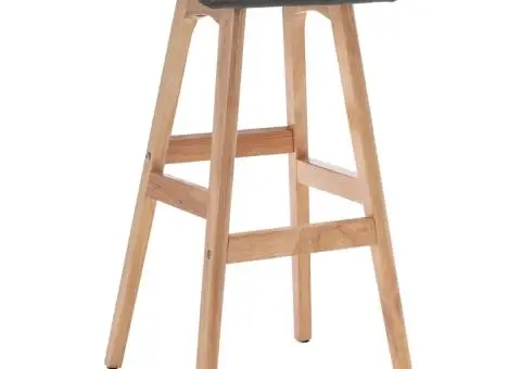 Scaune de bar, 2 buc., gri închis, material textil - 3/5