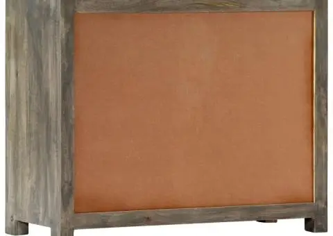 Dulap lateral, gri, 75 x 30 x 60 cm, lemn masiv de mango - 3/5