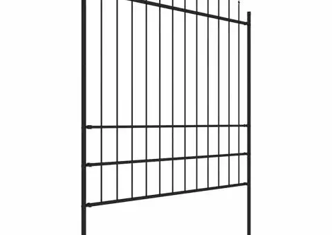 Gard de grădină cu vârf ascuțit, negru, 1,7 m, oțel - 2/4