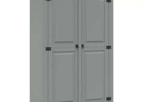 Șifonier, gri, lemn de pin mexican, 2 uși, gama Corona - 1/5