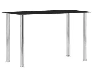 vidaXL Masă de bucătărie, negru, 120 x 60 x 75 cm, sticlă securizată