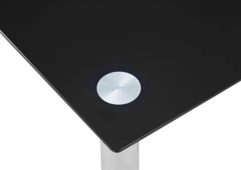 Masă de bucătărie, negru, 120 x 60 x 75 cm, sticlă securizată - 4/5