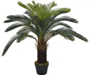 vidaXL Plantă artificială palmier cycas cu ghiveci, verde, 90 cm