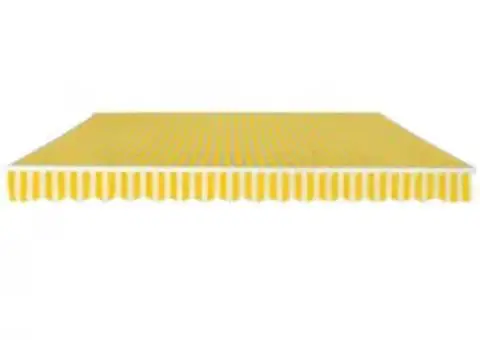 Copertină pliabilă acționată manual, galben/alb, 600 cm - 2/5