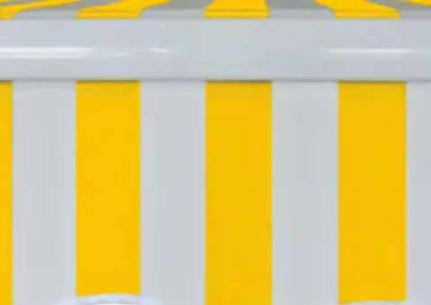 Copertină pliabilă acționată manual, galben/alb, 600 cm - 4/5