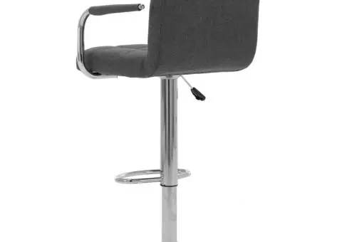 Scaune de bar, 2 buc., gri închis, material textil - 5/5