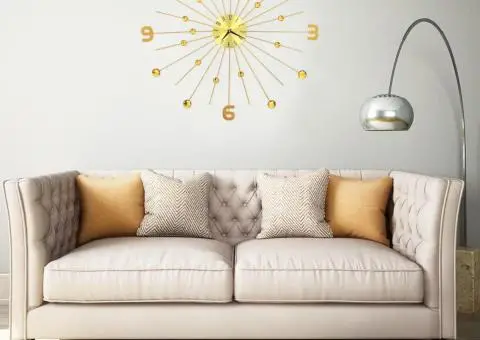 Ceas de perete, auriu, 70 cm, metal - 1/5