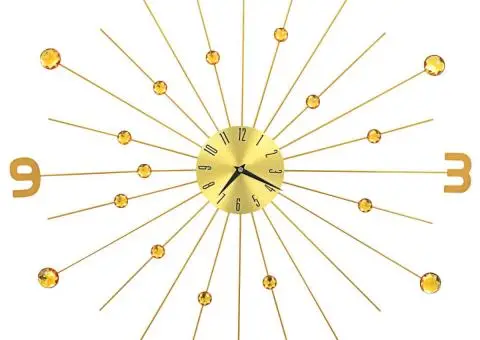 Ceas de perete, auriu, 70 cm, metal - 2/5