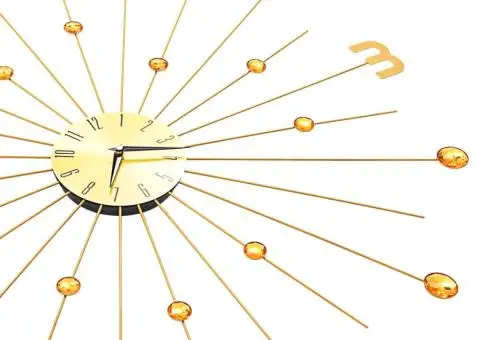 Ceas de perete, auriu, 70 cm, metal - 5/5