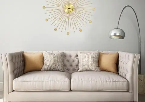 Ceas de perete, auriu, 70 cm, metal - 1/5