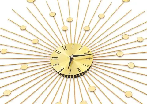 Ceas de perete, auriu, 70 cm, metal - 4/5