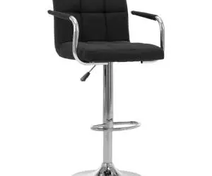 vidaXL Scaun de bar, negru, material textil