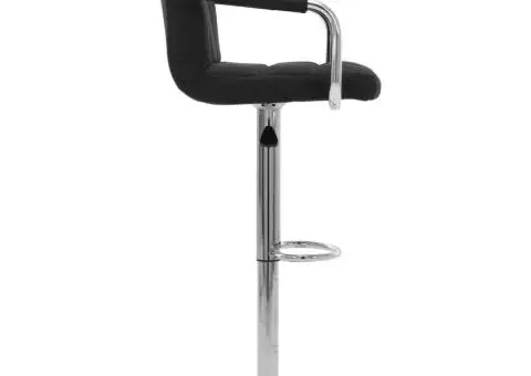 Scaun de bar, negru, material textil - 3/5