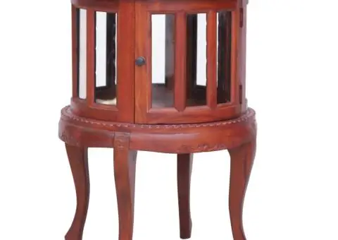 Dulap cu vitrină, maro, 50 x 50 x 76 cm, lemn masiv de mahon - 3/5