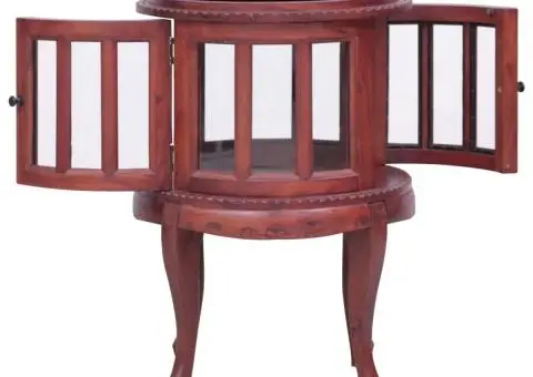 Dulap cu vitrină, maro, 50 x 50 x 76 cm, lemn masiv de mahon - 4/5