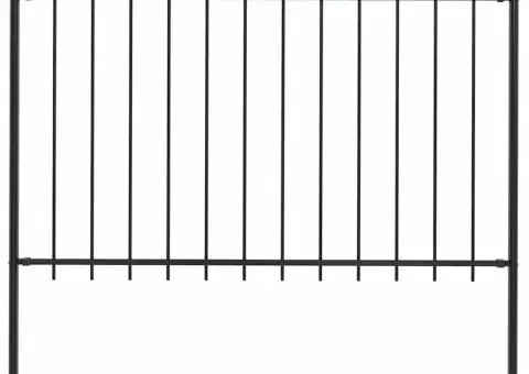 Gard de grădină cu vârf ascuțit, negru, 1,8 m, oțel - 1/5