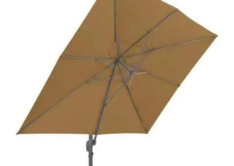 Umbrelă de soare de grădină, bază portabilă, taupe - 4/5