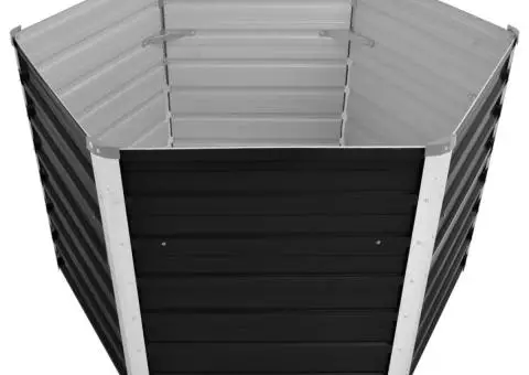 Strat înălțat de grădină antracit 129x129x77 cm oțel galvanizat - 3/5