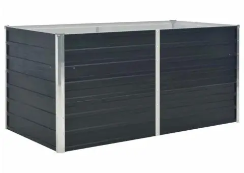 Strat înălțat de grădină antracit 160x80x77 cm oțel galvanizat - 2/5