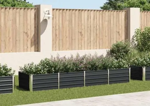 Strat înălțat de grădină antracit 320x80x45 cm oțel galvanizat - 1/5