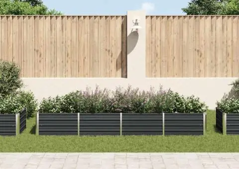 Strat înălțat de grădină antracit 320x80x45 cm oțel galvanizat - 3/5