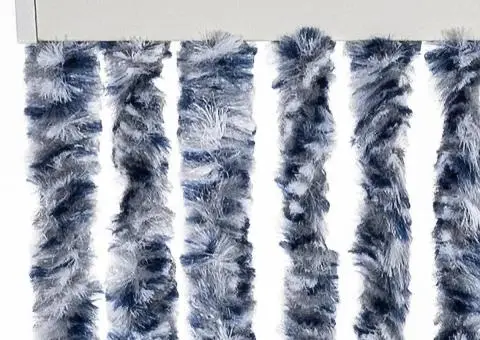 Perdea de insecte, albastru, alb, argintiu, 56x185 cm, Chenille - 4/5