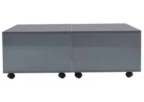 Măsuță de cafea, gri extralucios, 100 x 100 x 35 cm - 4/5