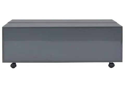 Măsuță de cafea, gri extralucios, 100 x 100 x 35 cm - 5/5