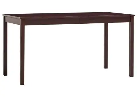 Masă de bucătărie, maro închis, 140 x 70 x 73 cm, lemn de pin - 1/5