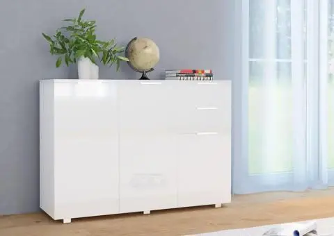 Dulap, alb extralucios, 107x35x80,5 cm - 1/5