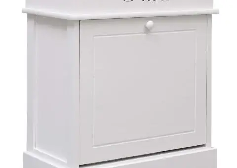 Pantofar, alb, 50 x 28 x 58 cm, lemn de paulownia - 1/5