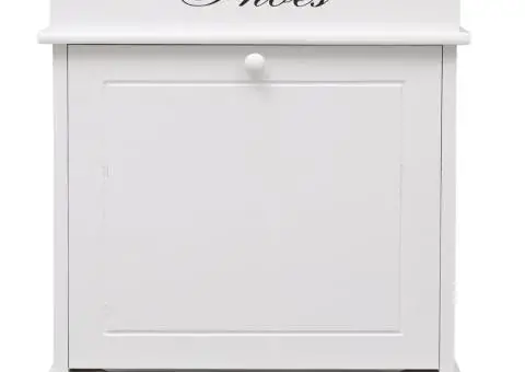 Pantofar, alb, 50 x 28 x 58 cm, lemn de paulownia - 2/5