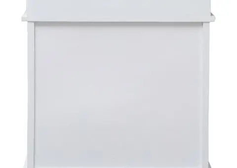 Pantofar, alb, 50 x 28 x 58 cm, lemn de paulownia - 3/5