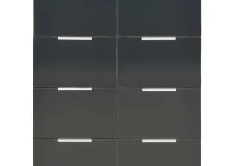 Dulap, negru extralucios, 60x35x80 cm, lemn prelucrat - 3/5