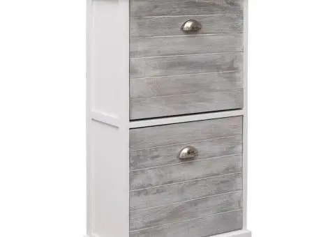 Pantofar, gri, 50x28x98 cm, lemn de paulownia - 1/5