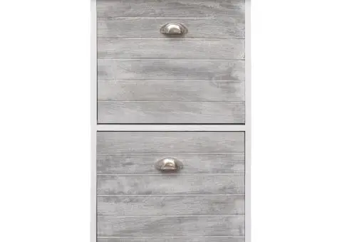 Pantofar, gri, 50x28x98 cm, lemn de paulownia - 2/5