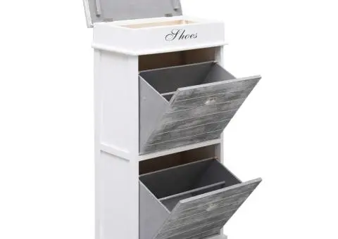 Pantofar, gri, 50x28x98 cm, lemn de paulownia - 4/5