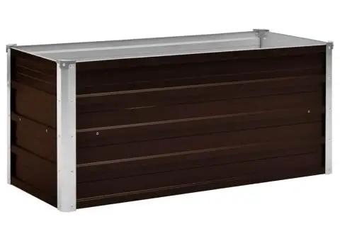 Strat înălțat de grădină, maro, 100x40x45 cm, oțel galvanizat - 2/5