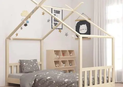 Cadru de pat pentru copii, 90 x 200 cm, lemn masiv de pin - 1/5