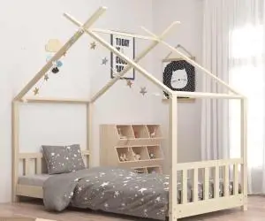 vidaXL Cadru de pat pentru copii, 70 x 140 cm, lemn masiv de pin