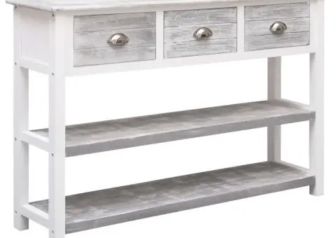 Dulap, gri antichizat, 115x30x76 cm, lemn - 1/5