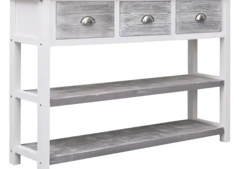 Dulap, gri antichizat, 115x30x76 cm, lemn - 3/5