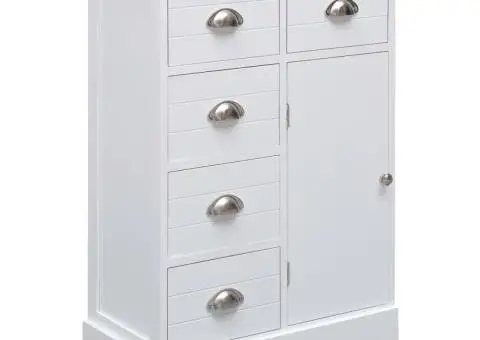 Dulap cu 10 sertare, alb, 113 x 30 x 79 cm, lemn - 3/5