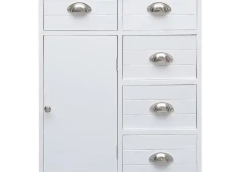 Dulap cu 10 sertare, alb, 113 x 30 x 79 cm, lemn - 5/5