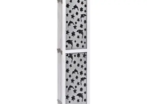 Paravan de cameră cu 6 panouri, gri, 210 x 165 cm, lemn masiv - 4/5